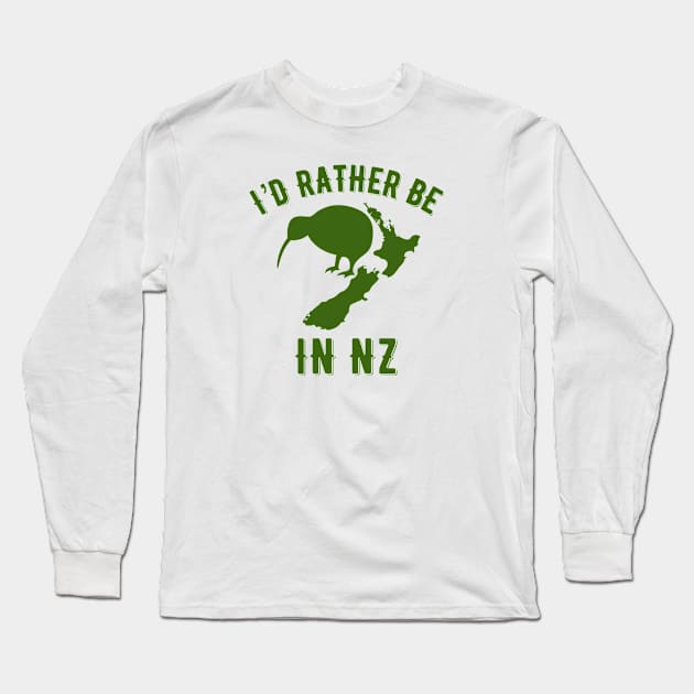 I’d rather be in NZ Long Sleeve T-Shirt by MessageOnApparel